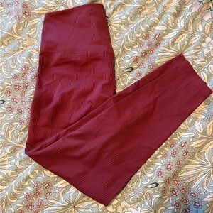 Girlfriend Collective Ribbed Burgundy Leggings